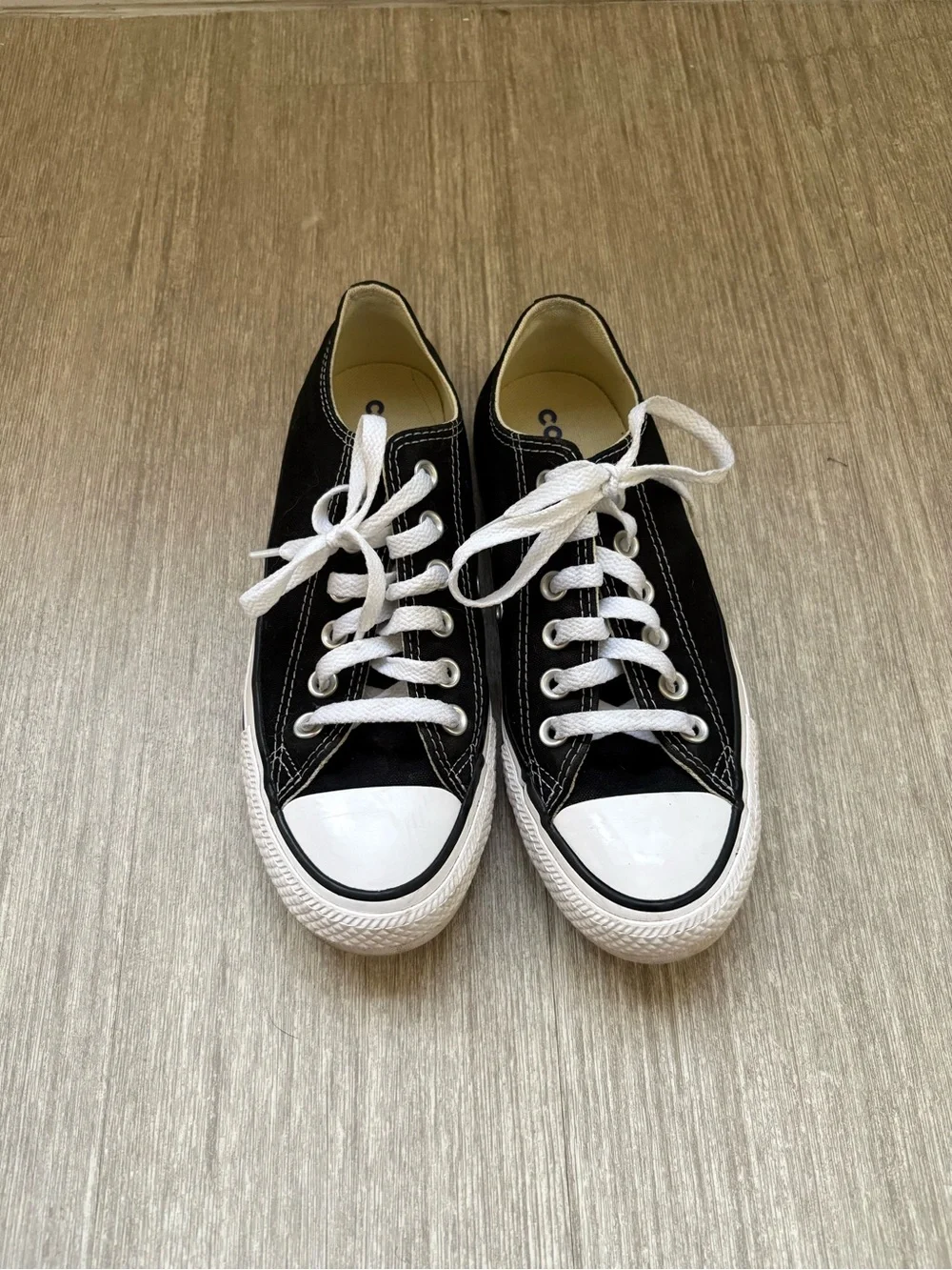 Converse Black Low-Top Canvas Sneakers with White Laces